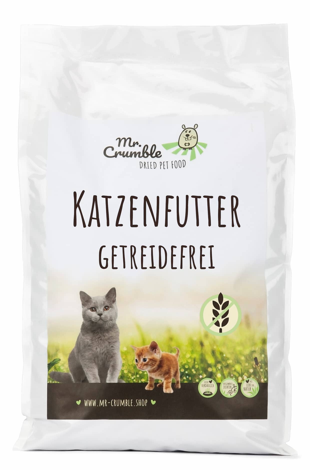 Mr-Crumble-Katzenfutter-Trockenfutter-getreidefrei-Marketingetikett