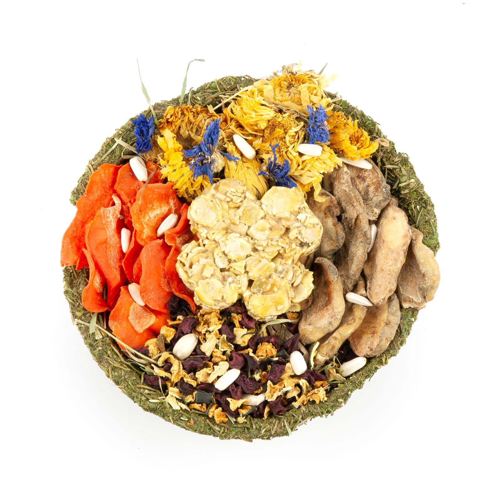 Mr-Crumble-MCN265-HappyBowl-fuer-Nager_oben_1600_neu-k Snacks für Nager und Kleintiere Happy Bowl bunte Snackschuessel Ansicht oben