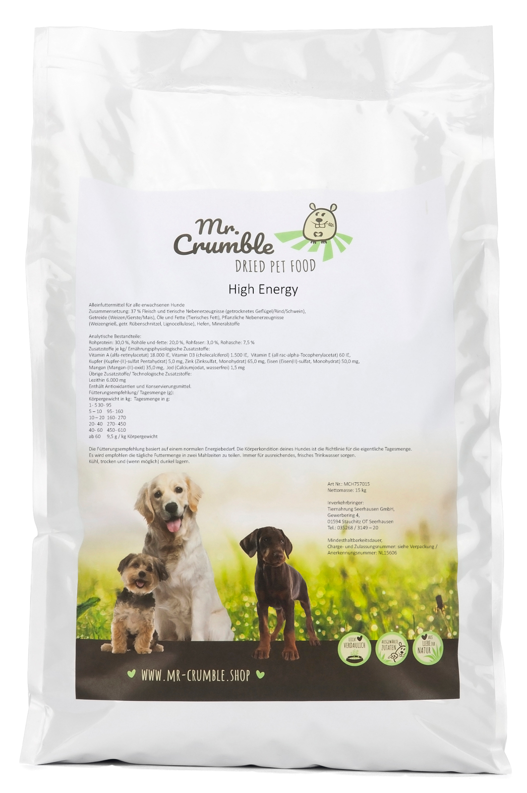 High Energy Aufbaufutter für Hunde
