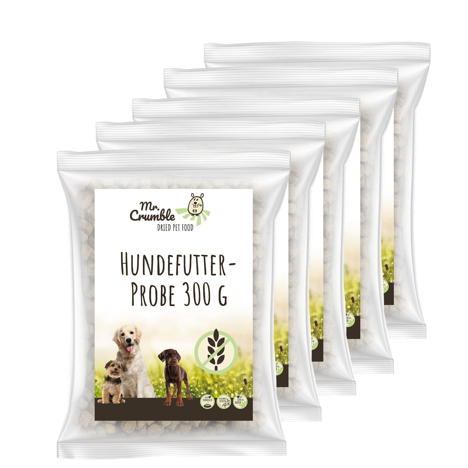 Mr-Crumble-MCHP5-300-Hundefutter-Proben-getreidefrei-k Proben-Set getreidefreies Hundefutter 5 x 300g