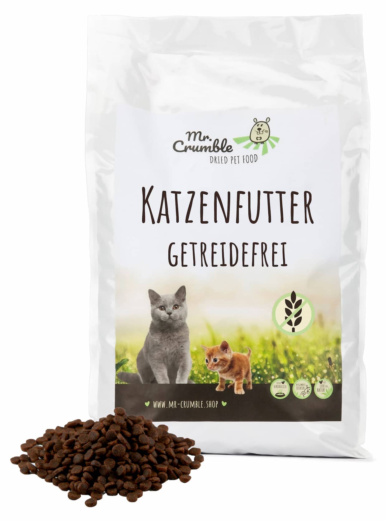 Mr-Crumble-Katzenfutter-Trockenfutter-getreidefrei-Sack-mit-Futter Katzenfutter (getreidefrei)